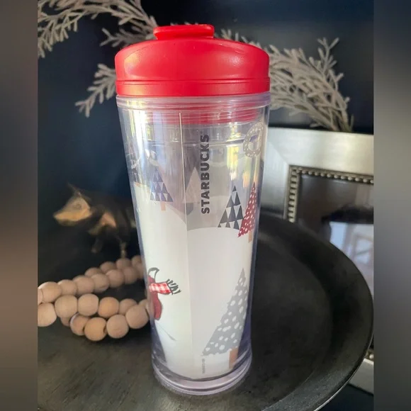 NEW Starbucks Acrylic Winter Fox 12oz Acrylic Tumbler 2016 - Picture 3 of 7